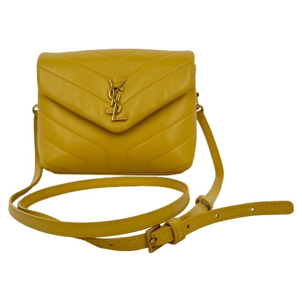 Saint Laurent Loulou Toy Crossbody in Yellow Calf Leather